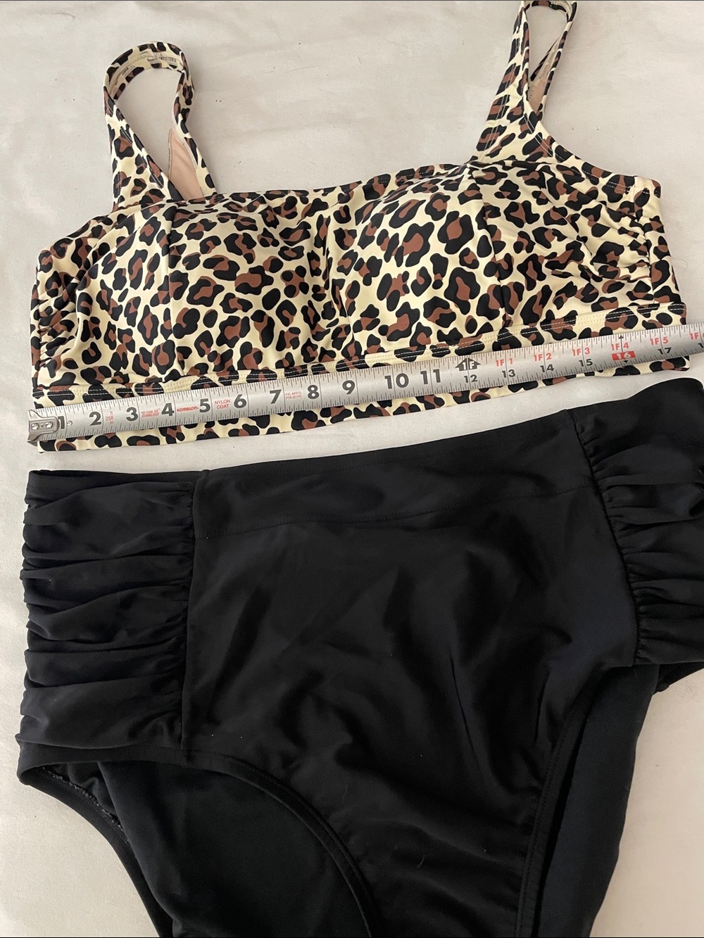 Women’s KONA SOL EUC Sz 16W18W Leopard -Print Square Neck 2-piece Swim Suit - Picture 6 of 9